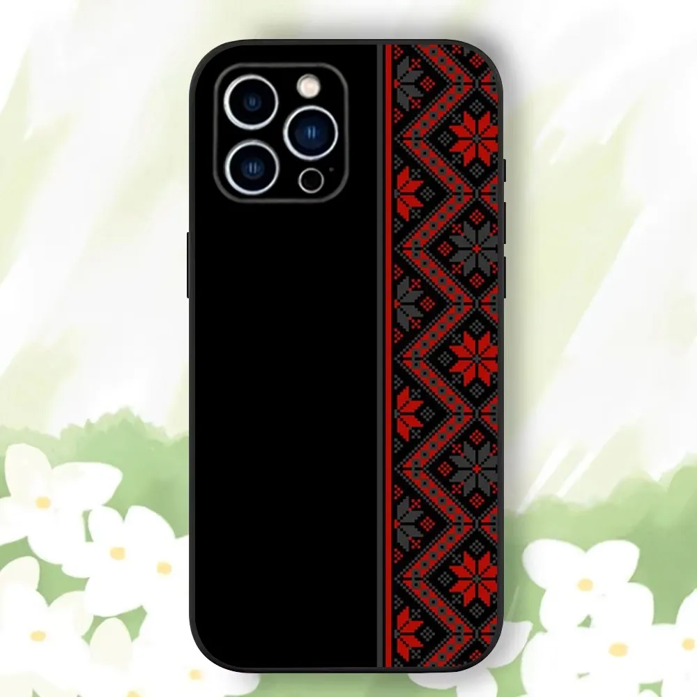 U-Ukraine Ornament-S Pattern Phone Case For iPhone 16,15,14,13,12,11 Plus,Pro Max,XS,X,XR,SE,Mini,8,7，Soft Silicone Black Cover