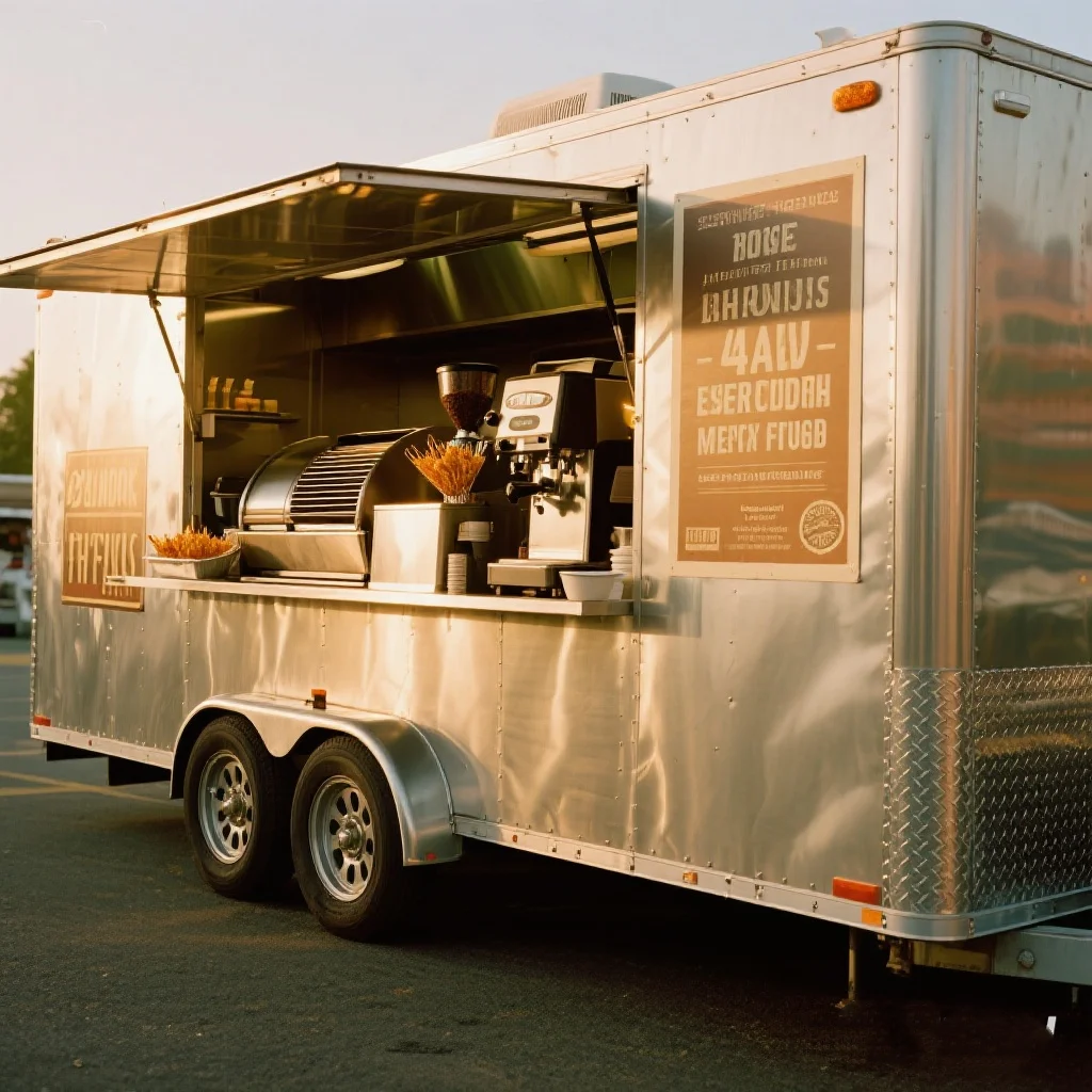 

Mobile Food Trailer Fully Equipped Cooking Gear Perfect for Outdoor Camping Picnic BBQ Street Vending Catering Business Cart Van