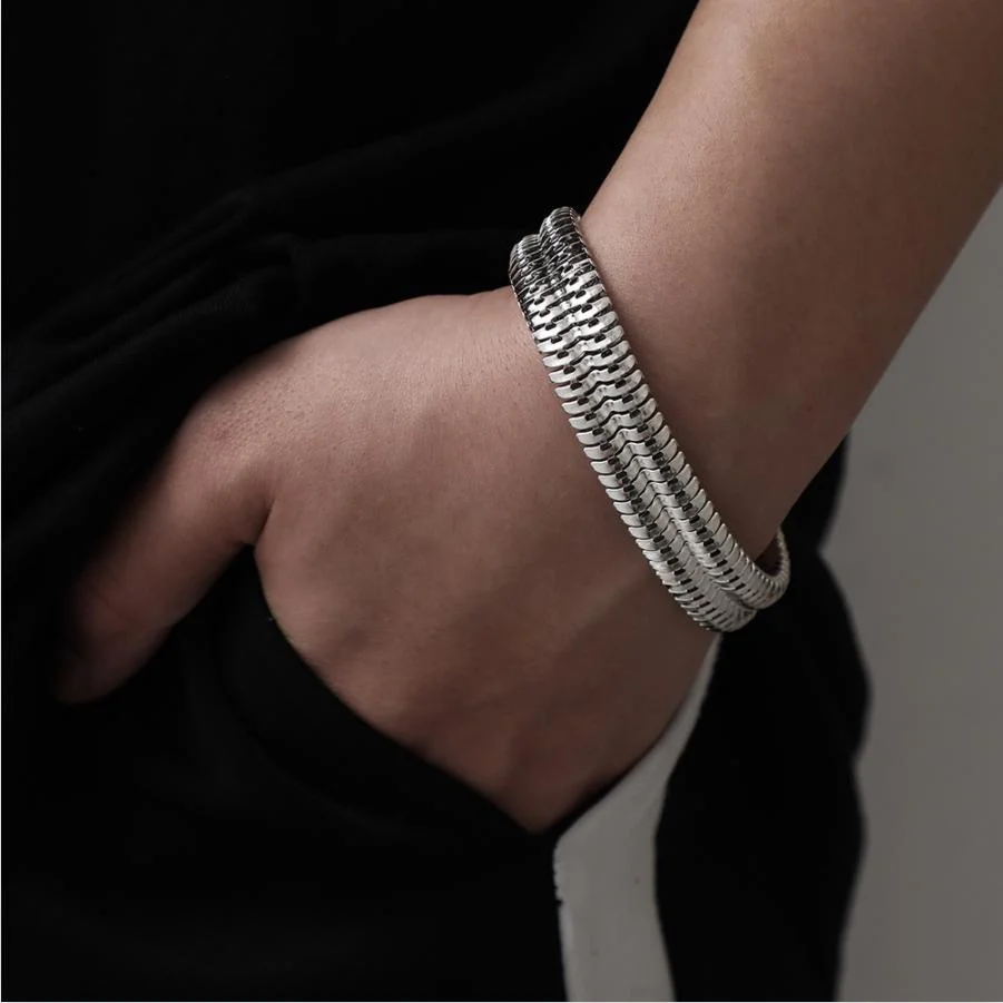 Korean Fashion Cuban Chain Men Bracelet Classic Stainless Steel Chain Bracelet for Men Women Party Jewelry Gift Pulsera Hombre