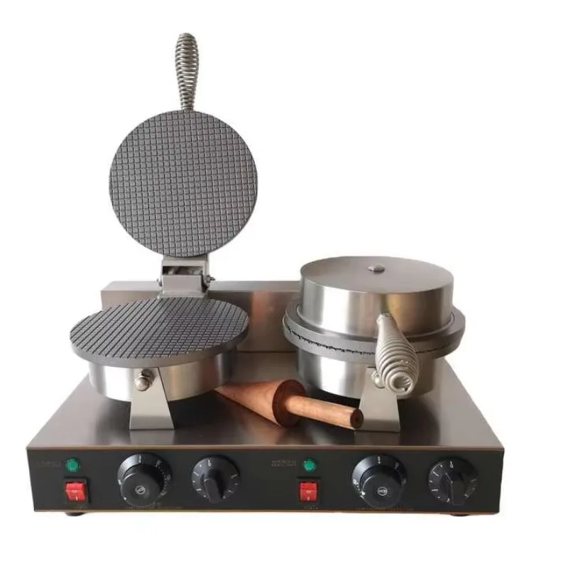 EJIN Maquina Para Hacer Conos De Helado Ice Cream Waffle Cone Machine Cup Make Egg Roll Maker Ice