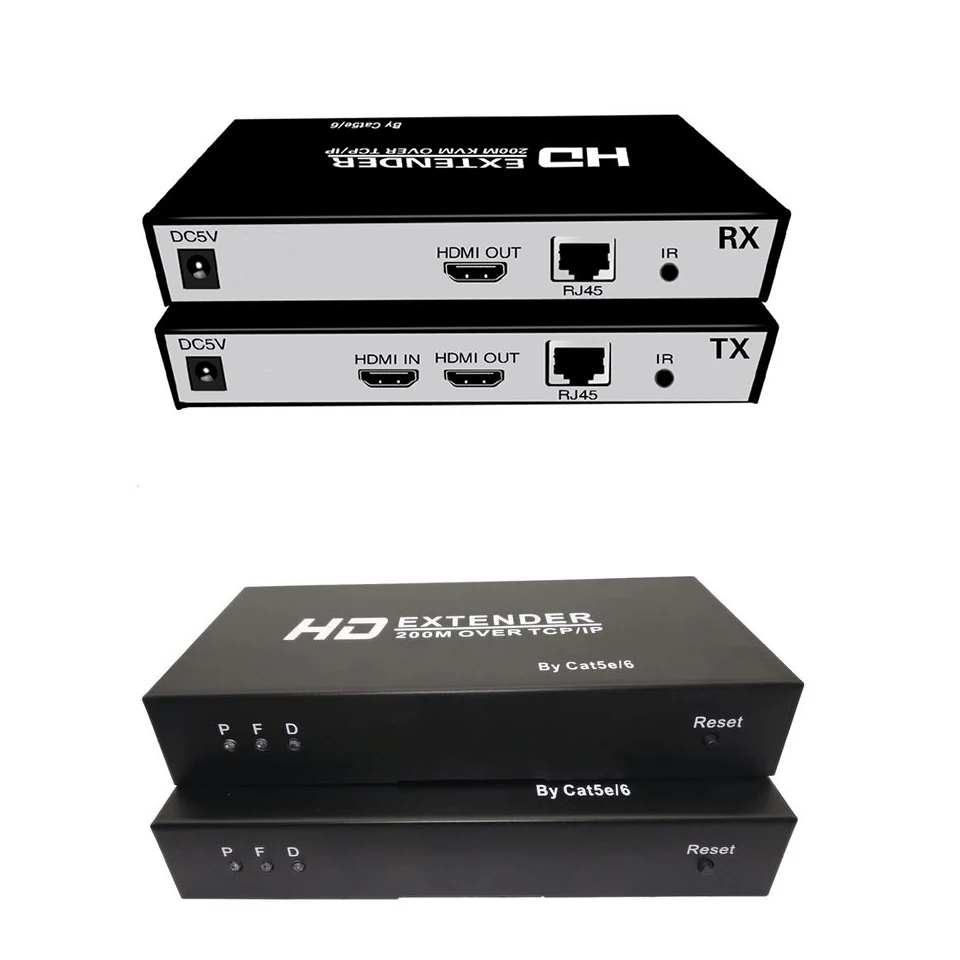 4K HDMI Extender 200M HDMI transmitter receiver by CAT5e cat6 HDMI RJ45 LAN HD extension Audio video PS5 HDTV PC laptop