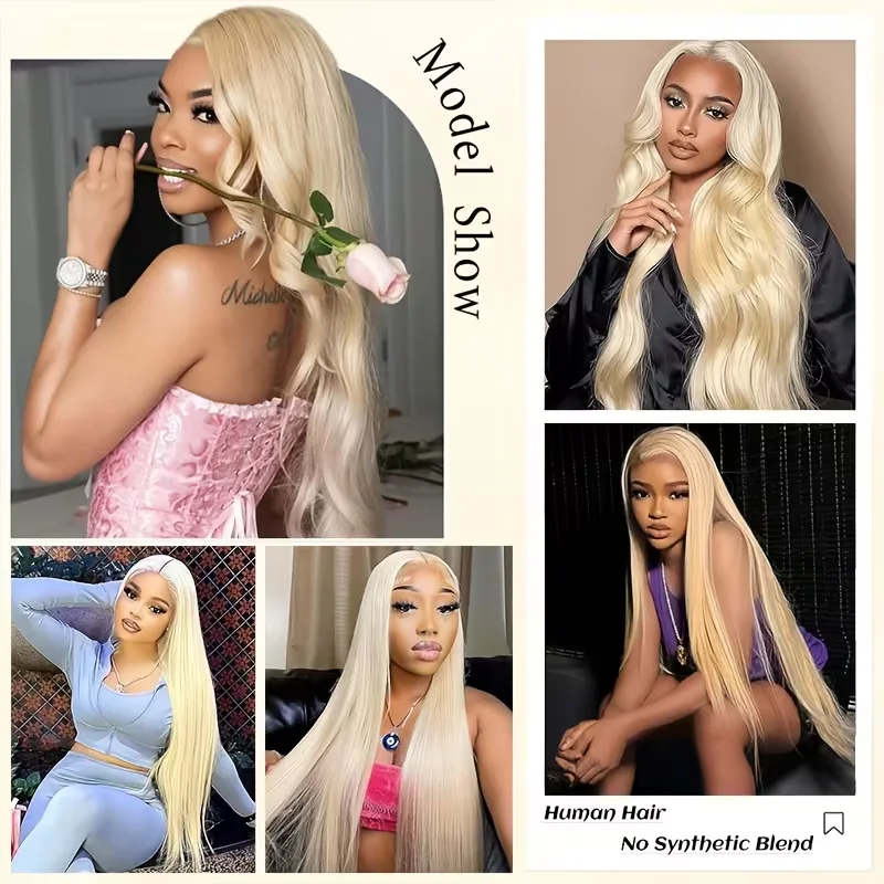 Glattes 613 Blondes Haar 1/3/4 Brasilianische Haarbündel Glattes Remy Echthaar-Tressen 26 28 30 32 34 36 38 40 Zoll Bündel – Detail 10
