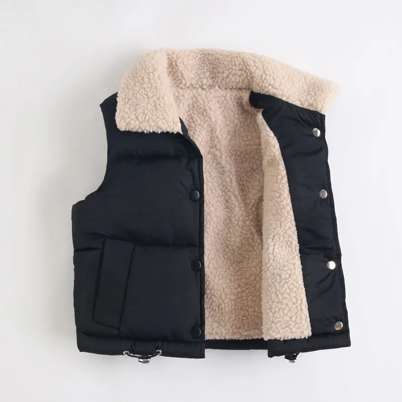 Winter Baby KidsThick Vest Spring Girls Coats Thicken Velvet Sleeveless Jacket Boys Jacket With Drawstring Toddler Children Vest