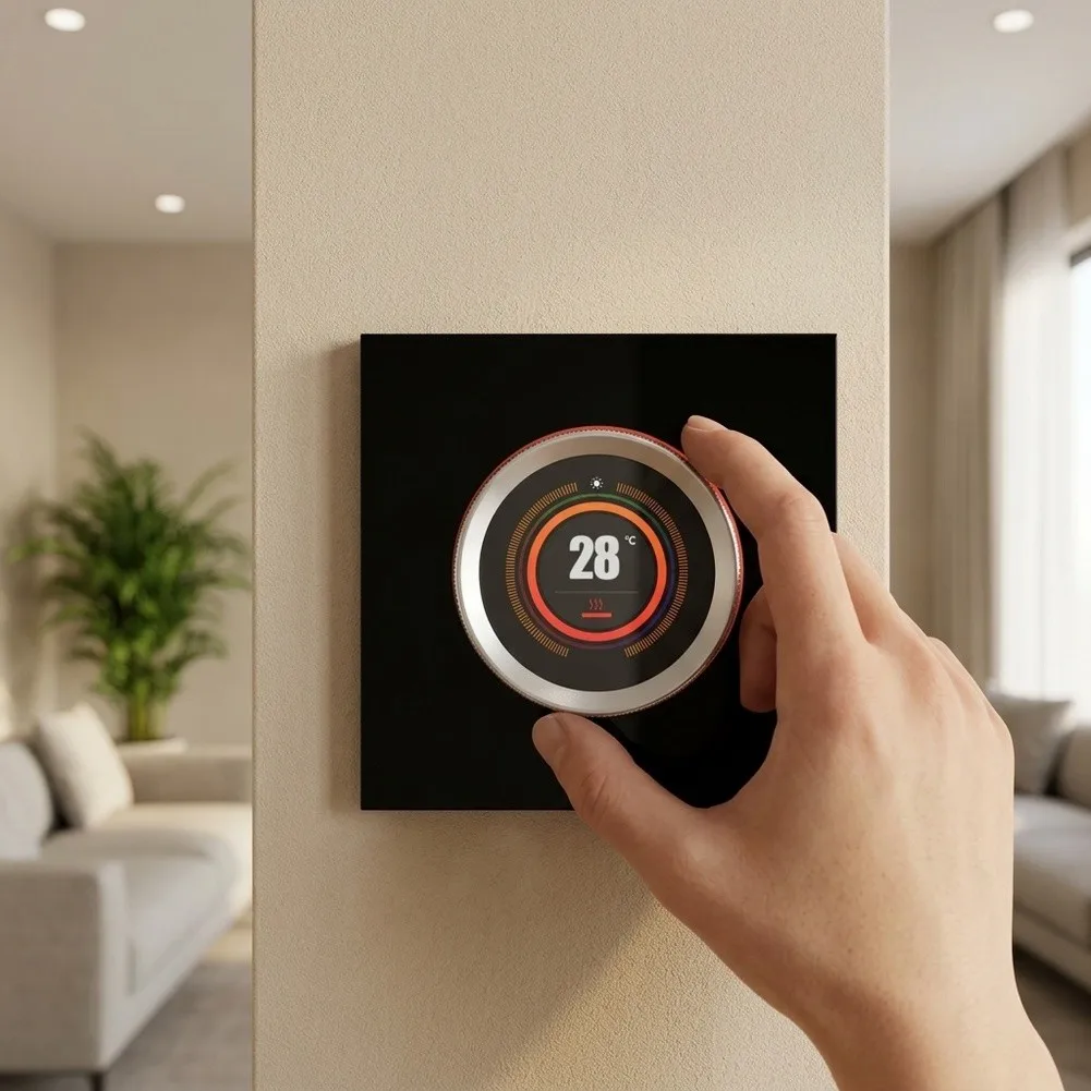 For Mood-based Lighting 86*86*54mm Smart WiFi Thermostat Programmable Temperature Controller 1.32-inch TFT Screen