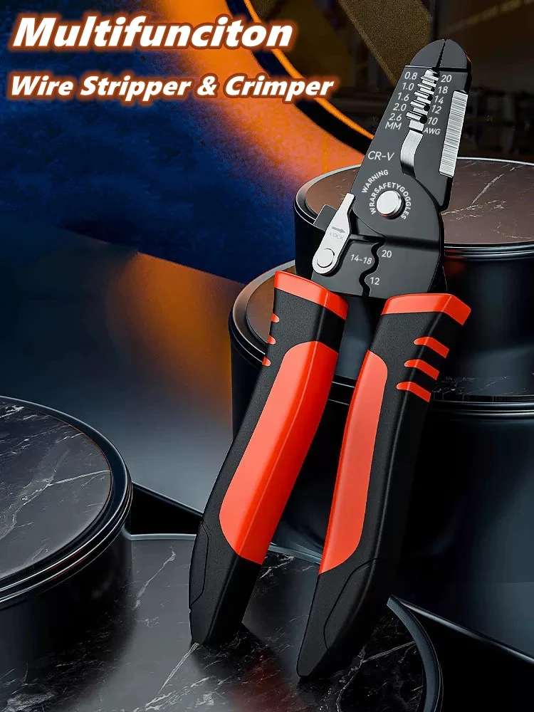 Multi-Functional Electrician Wire Cutter/Stripper/Crimper for Wire , Cutting, and Crimping Plier for Peeling & Network Cabling