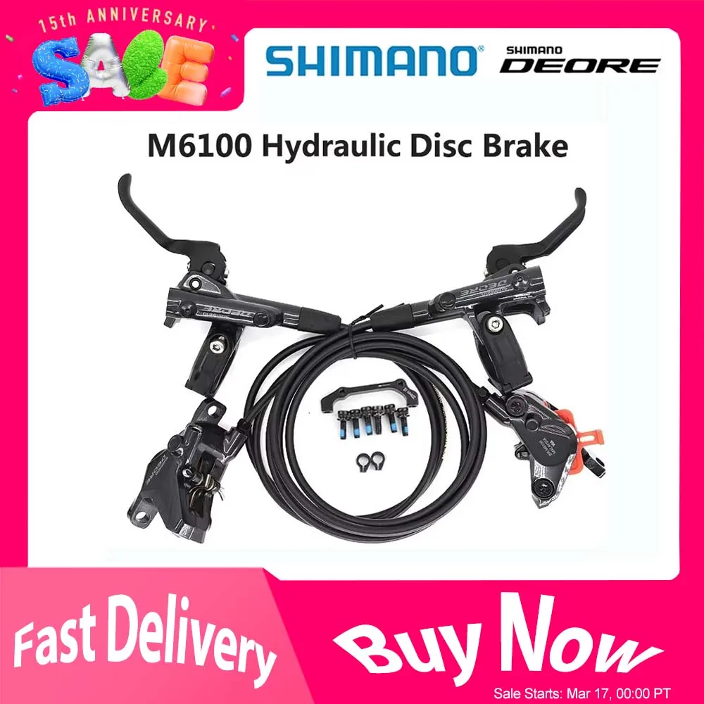 SHIMANO DEORE M6100 2 tłok M6120 4-tłokowy hamulec MTB rowery górskie hydrauliczny hamulec tarczowy MTB BR BL-M6100 DEORE hamulec