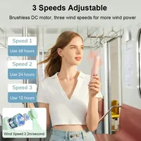 Mini 2000mAh Portable Fan Super Handheld Fan USB Rechargeable Fan Foldable Hand Held Small Pocket Fan with Power Bank 3 Gears