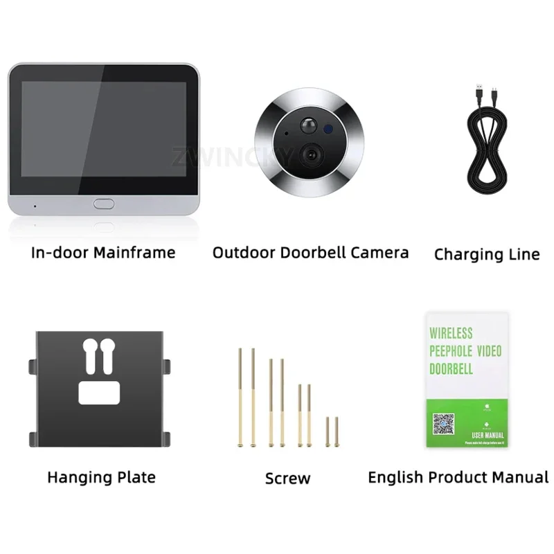 Imagem -06 - Smart Peephole Video Door Câmera Segurança Wifi Áudio 1-way Visão Noturna Vídeo hd de 43 1080p