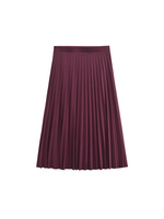 European and American 2024 autumn new women's clothing retro slim fit simple solid color high waist medium length pleated skirt