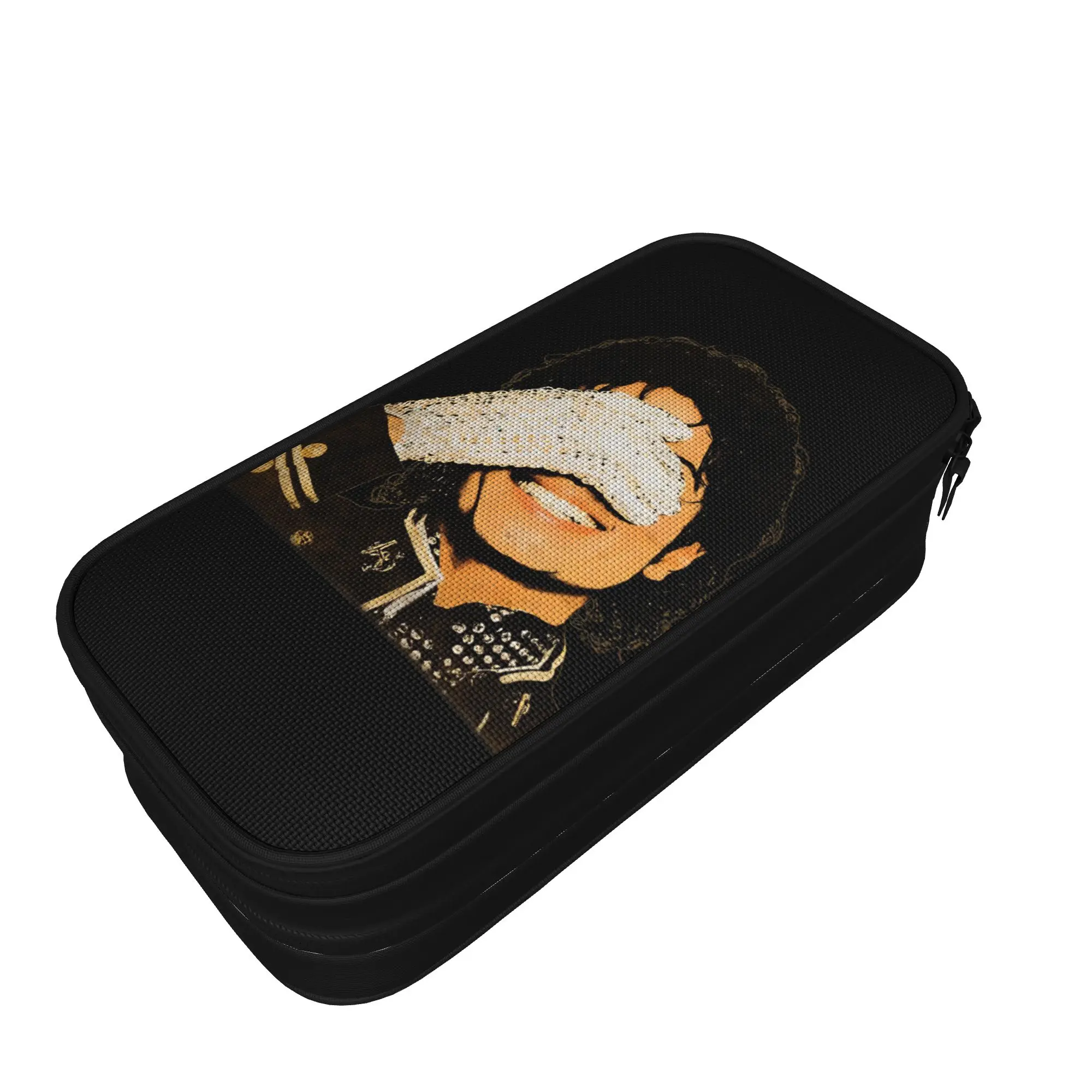 Fashion MJ Sparkling Glove Portrait Pencil Case M-Michaels Pencil Box Pen for Student Bag School Cosmetic Stationery