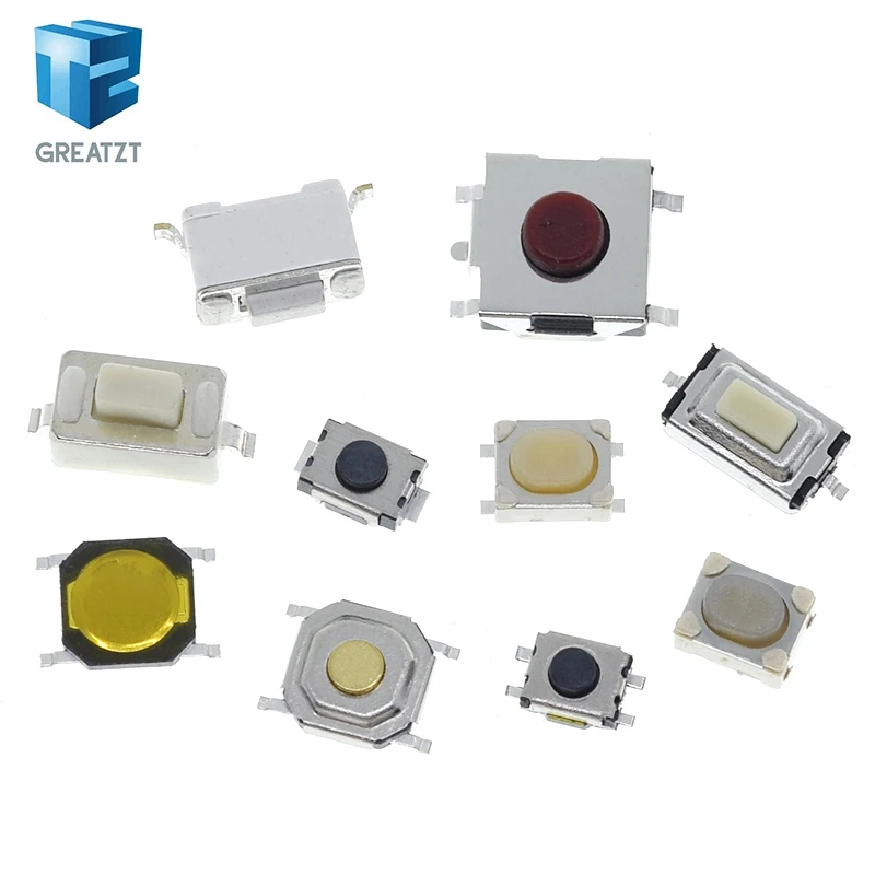 100 шт. SMD тактильный тактовый кнопочный переключатель 2Pin 4Pin сенсорный микропереключатель 3x4x2 3x6x4.3 3x6x2.5 3x6x5 4x4x1.5 4*4*2.5 для DIY