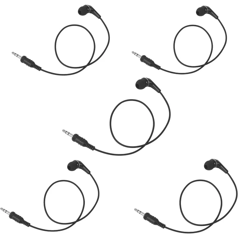 Short Cord 3.5mm Wired Black Listen Only Earpiece Audio in-Ear Earbud for Baofeng Kenwood Motorola Police Speaker Microphone Sho