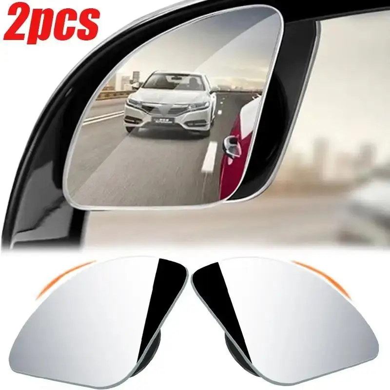 2pcs Car Mirror Wide Angle Car Blind Spot Mirrors 360° Adjustable Auxiliary Rearview Mirrors HD Frameless Small Round Mirror