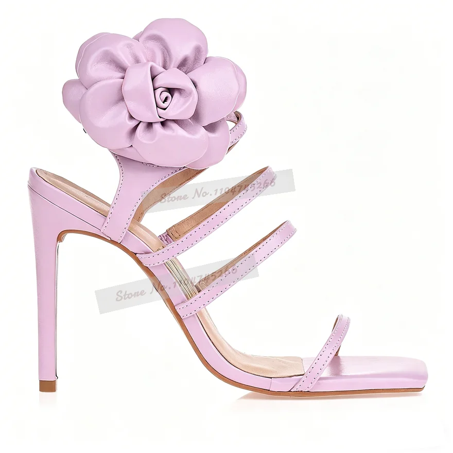 Pink Matte Big Flower Embellis - Sandal Strappy Heeled review and price