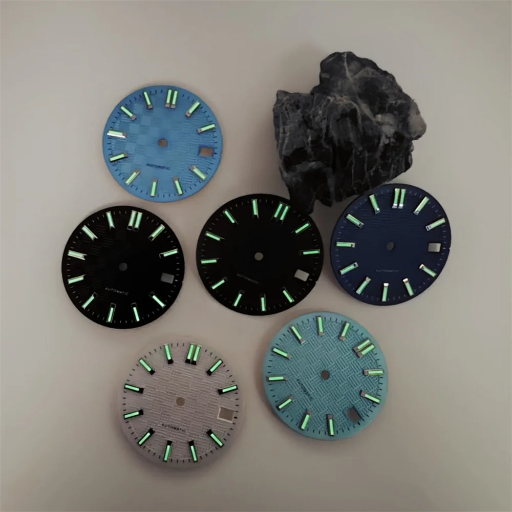 Peças de relógio NH35 NH36 28,5 mm 29 mm mostrador estéril luminoso acessórios de relógio masculino