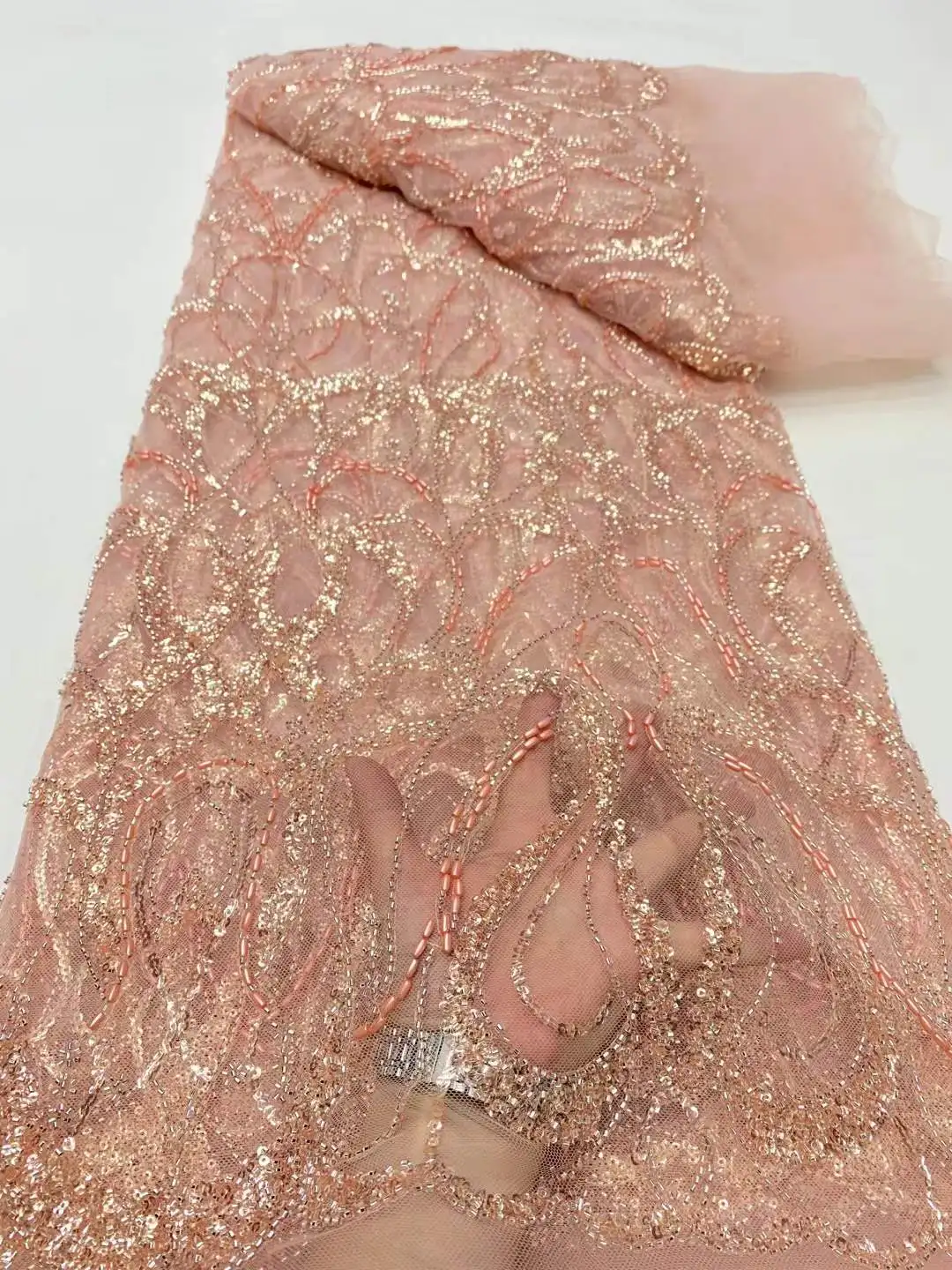 الأفريقي مطرز الدانتيل تول النسيج الثقيلة اليدوية السويسري الترتر أنبوب الخرز النسيج النيجيري الزفاف حفلة موسيقية فستان خياطة جودة عالية 2025