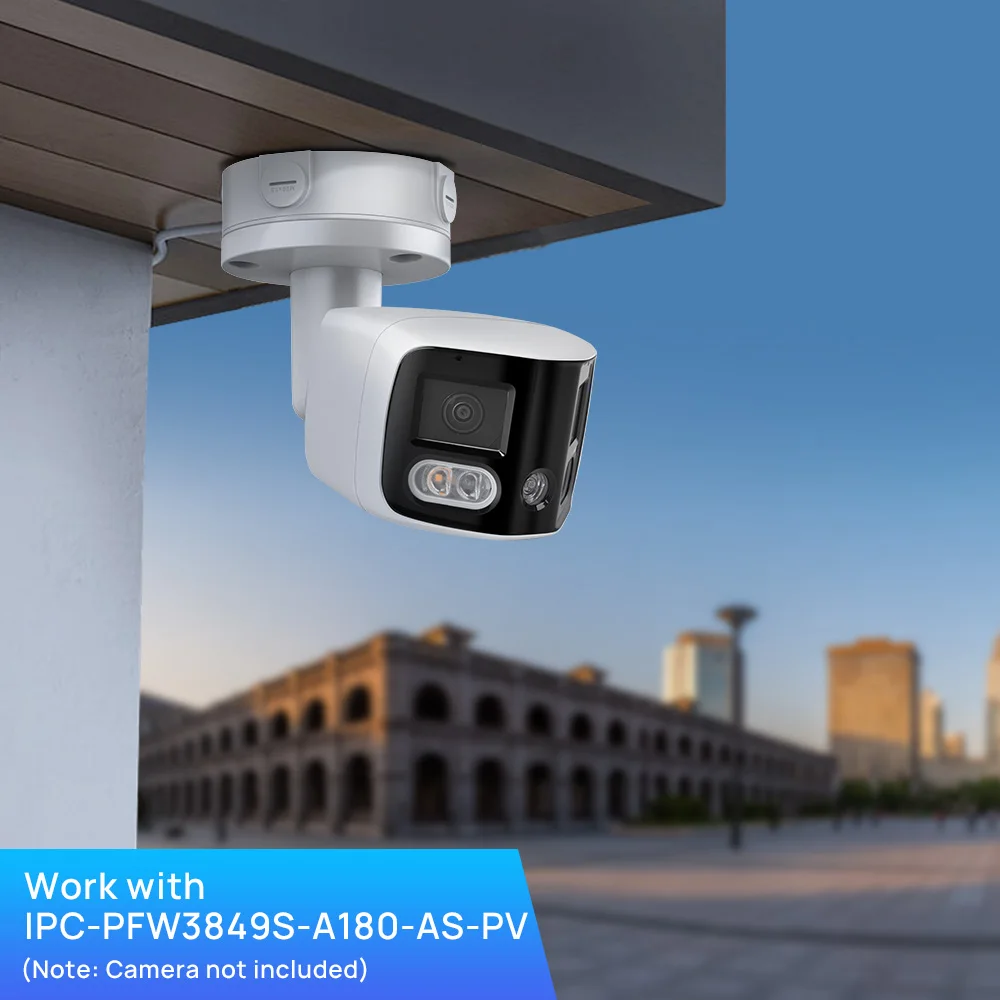 داهوا IPC-PFW3849S-A180-AS-PV 2x4MP 180 °   TiOC Duo الربط كاميرا شبكة مراقبة رصاصة بؤرية ثابتة 8MP إنذار الصوت والضوء اتجاهين الصوت