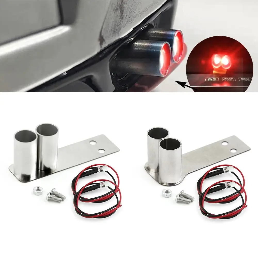 With LED Light Metal Exhaust Pipe Tail Throat Drift Car Simulated Exhaust Pipe for Redcat/HPI/HSP/Tamiya/Sakura/D4