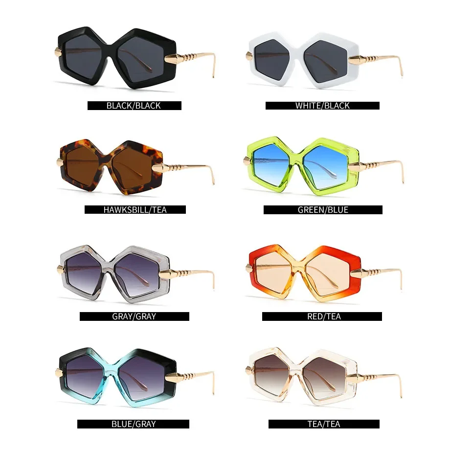 2025 Vintage Oversized Heterotypic Sunglasses Women Men Sun Glasses Luxury Brand Designer Popular Punk Big Frame Metal Shades