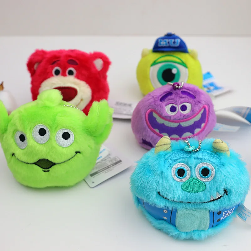 Cute Disney Sullivan Mike Wazowsky Plush Keychain Kawaii Monsters University Key Chain Toys Set Girls Anime Pendant For Backpack