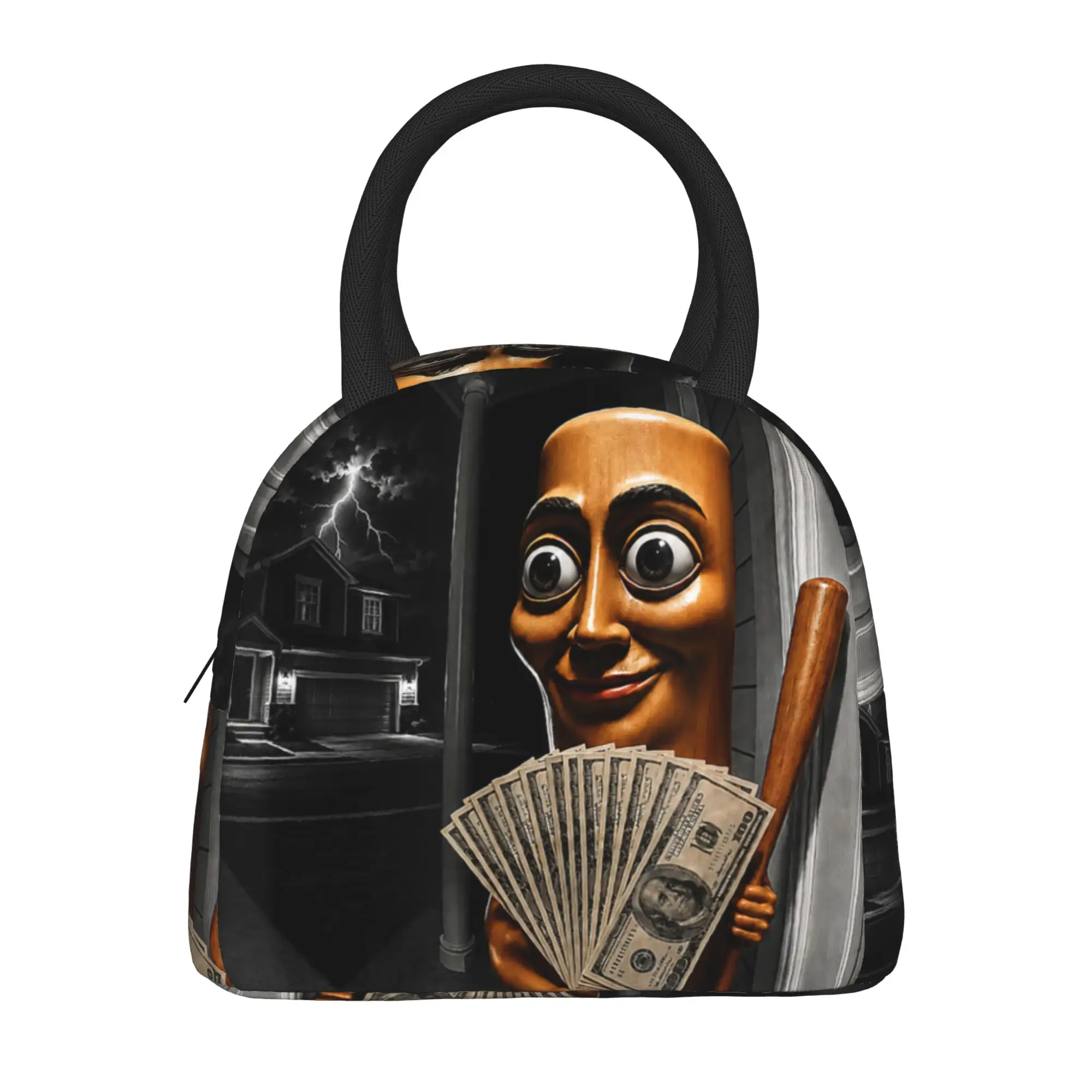 There is Motion at Your Front Tung Tung Tung Sahur Memes Lunch Bag For Child Print Lunch Box Leisure Outdoor Picnic Cooler Bag