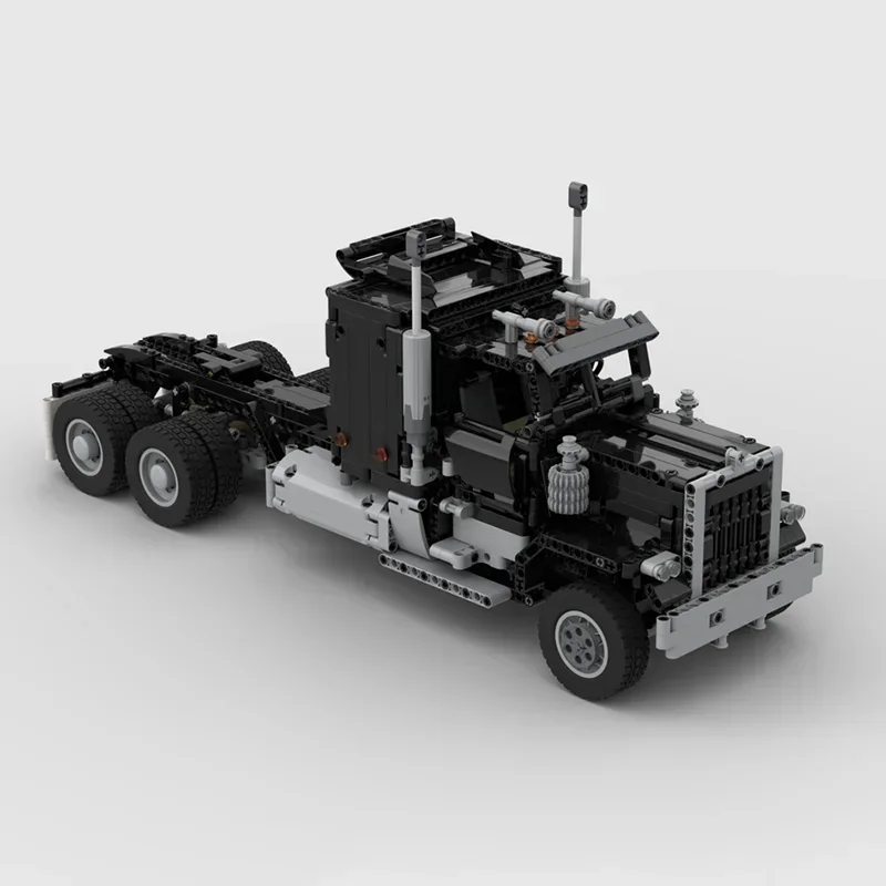 Vehicle Series YcMoc Building Blocks Black RC Semi Truck Haule Model Technology Bricks DIY Car Toys For Kids Children