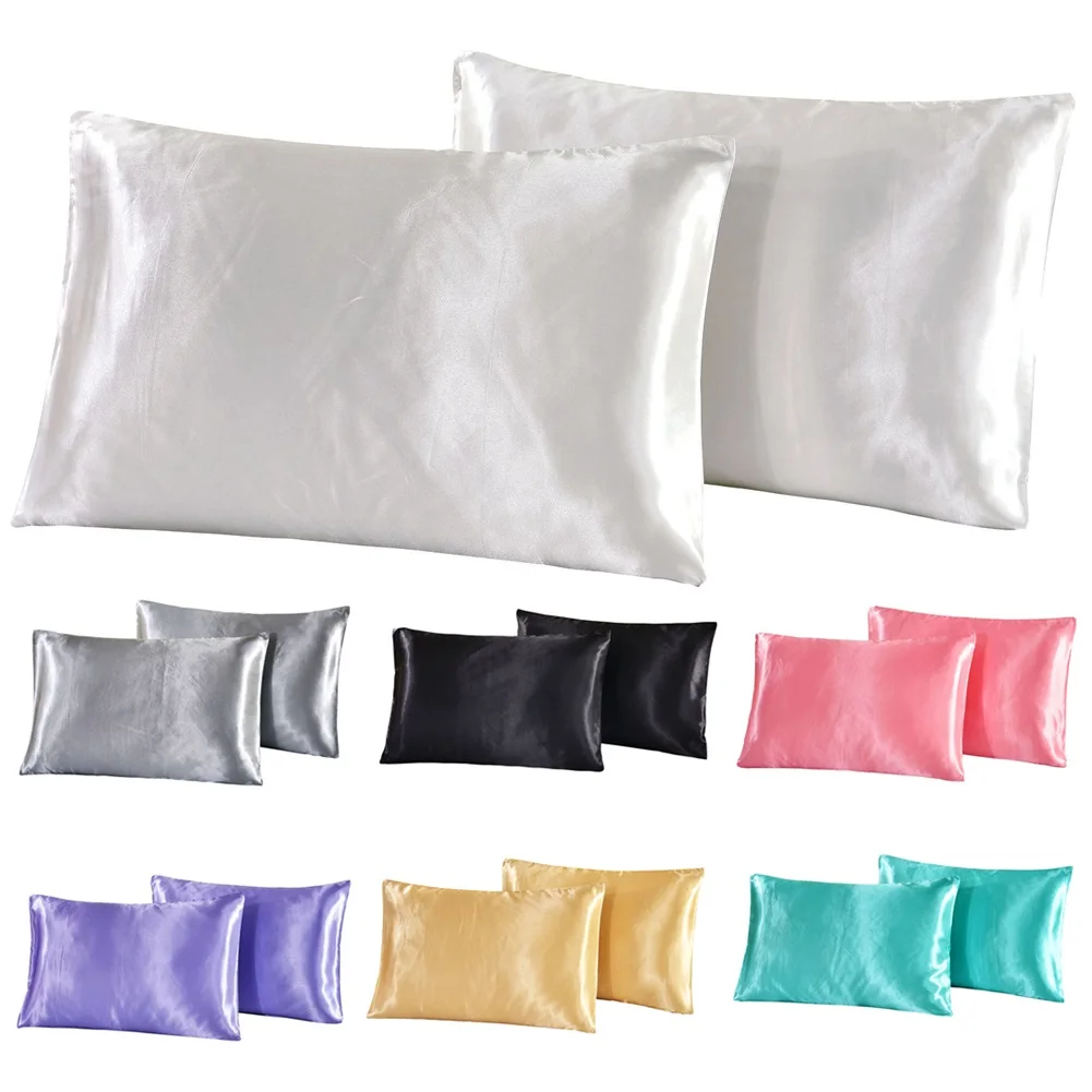 100% Silky Satin Hair Beauty Pillowcase Standard Queen 1PC