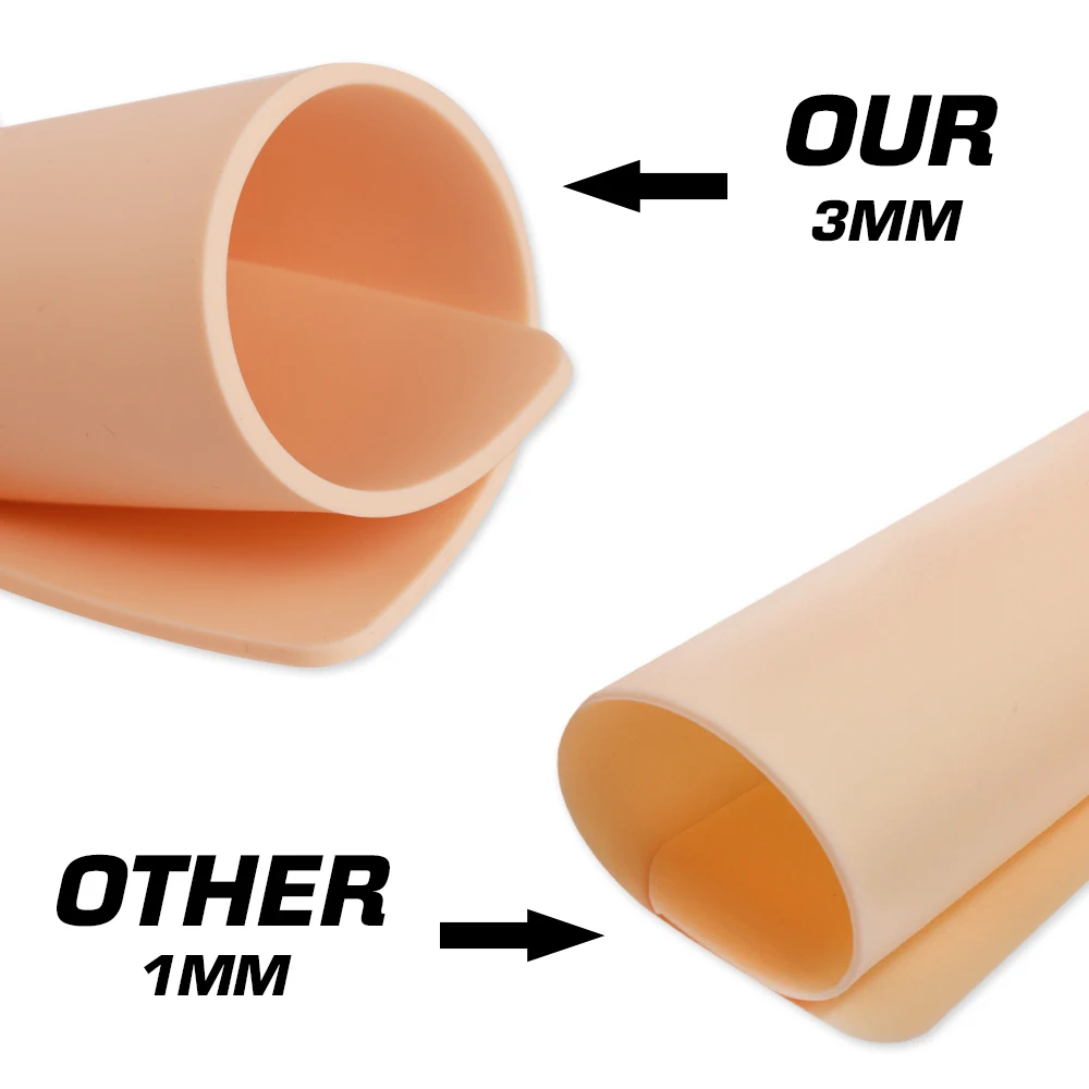 3 مللي متر سميكة الوشم ممارسة الجلد سيليكون مزدوجة الجانبين حجم كبير وهمية الوشم التدريب الجلد لملحقات الوشم ماكياج دائم