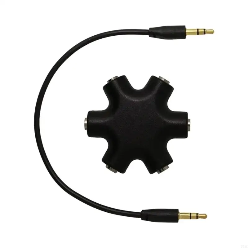 5 Port 3.5mm Music Splitter for Multiple Device Sharing Sound Transmission 77JC