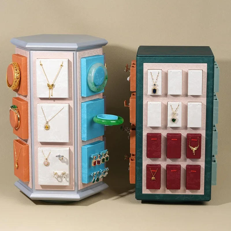 

Стойка-витрина для ювелирных украшений: роскошная вращающаяся подставка для браслетов и ожерелий, демонстрационный стеллаж для ювелирных изделий