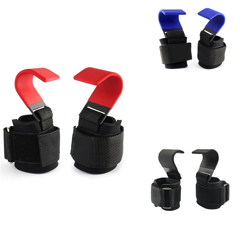 

New Weight Lifting Hook Grips With Wrist Wraps Hand-Bar Wrist Strap Gym Fitness Hook Weight Strap Pull-Ups