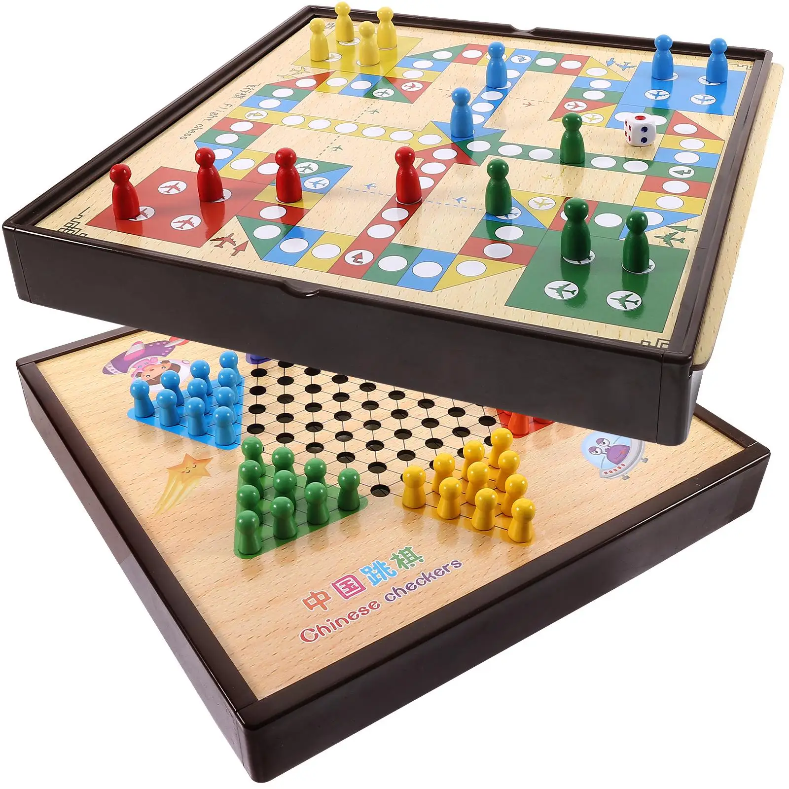 Jeu éducatif de dames tout-en-un, petite Table d'échecs, jeux cognitifs pratiques pour enfants et adultes, pour bureau, fête volante