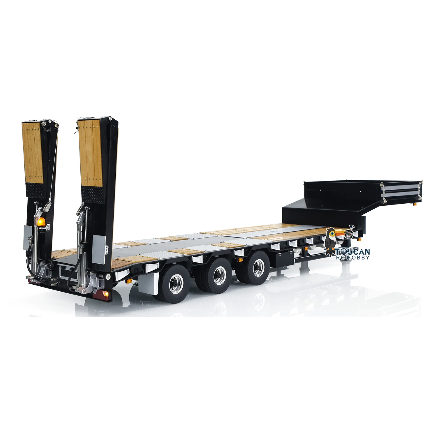 LESU 1/14 RC Metal Trailer Model Hydraulic System Electronic Lifting Light System ESC for Tractor Truck Trailers RC Toy THZH1715