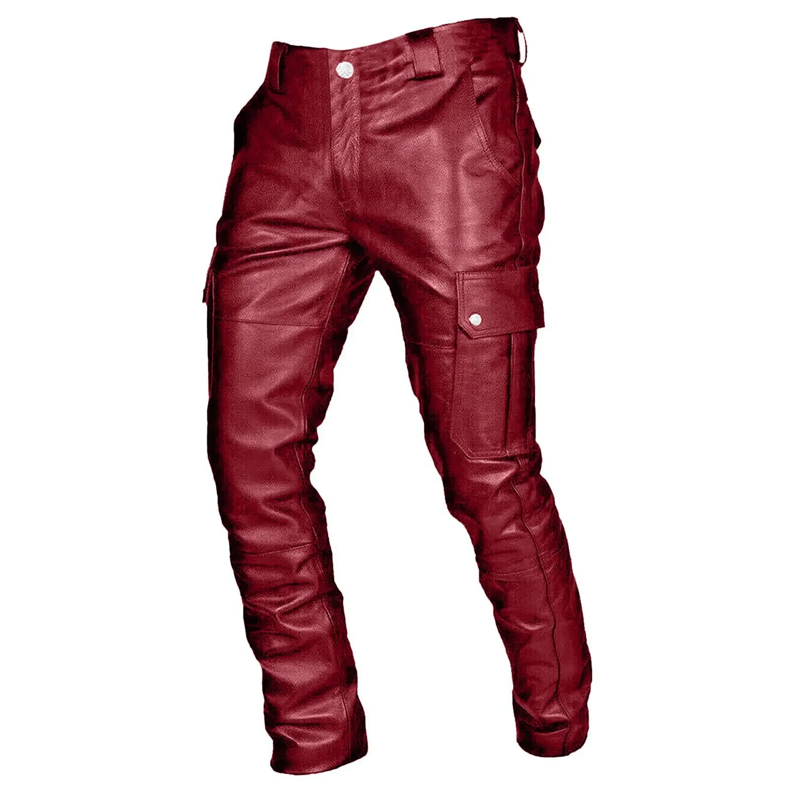 Maple King Men's PU Leather Jogger Pants Black 6