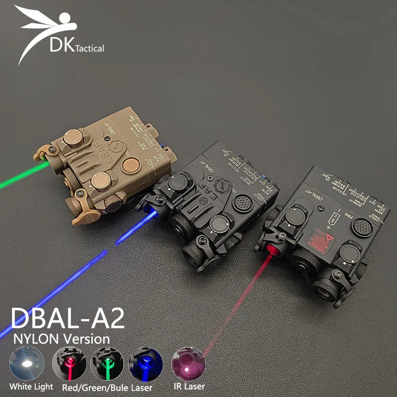 Airsoft Tacital PEQ DBAL A2 Red/Green Aim Laser IR LED White Light with QD Mount Hunting Guns Weapon Laser Sight Nylon 2.5 Plug