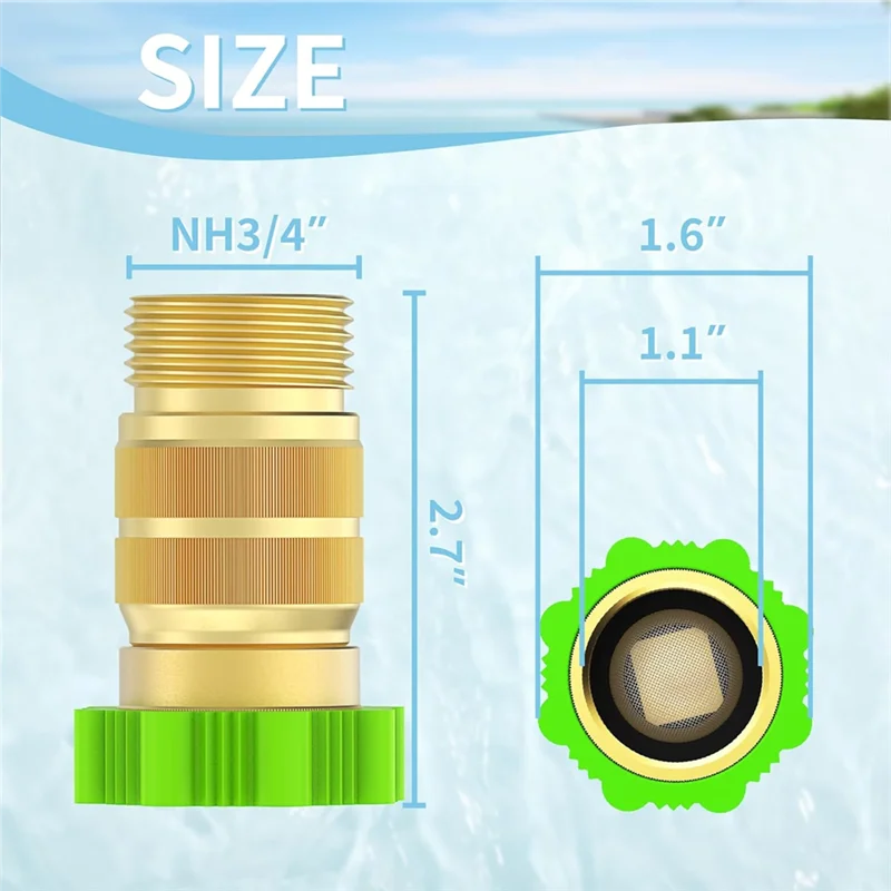 النحاس الحرة الرصاص 3/4 "خرطوم الموضوع و مدخل تصفية منظم ضغط المياه 40-50 رطل لكل بوصة مربعة لخفض ضغط المياه RV