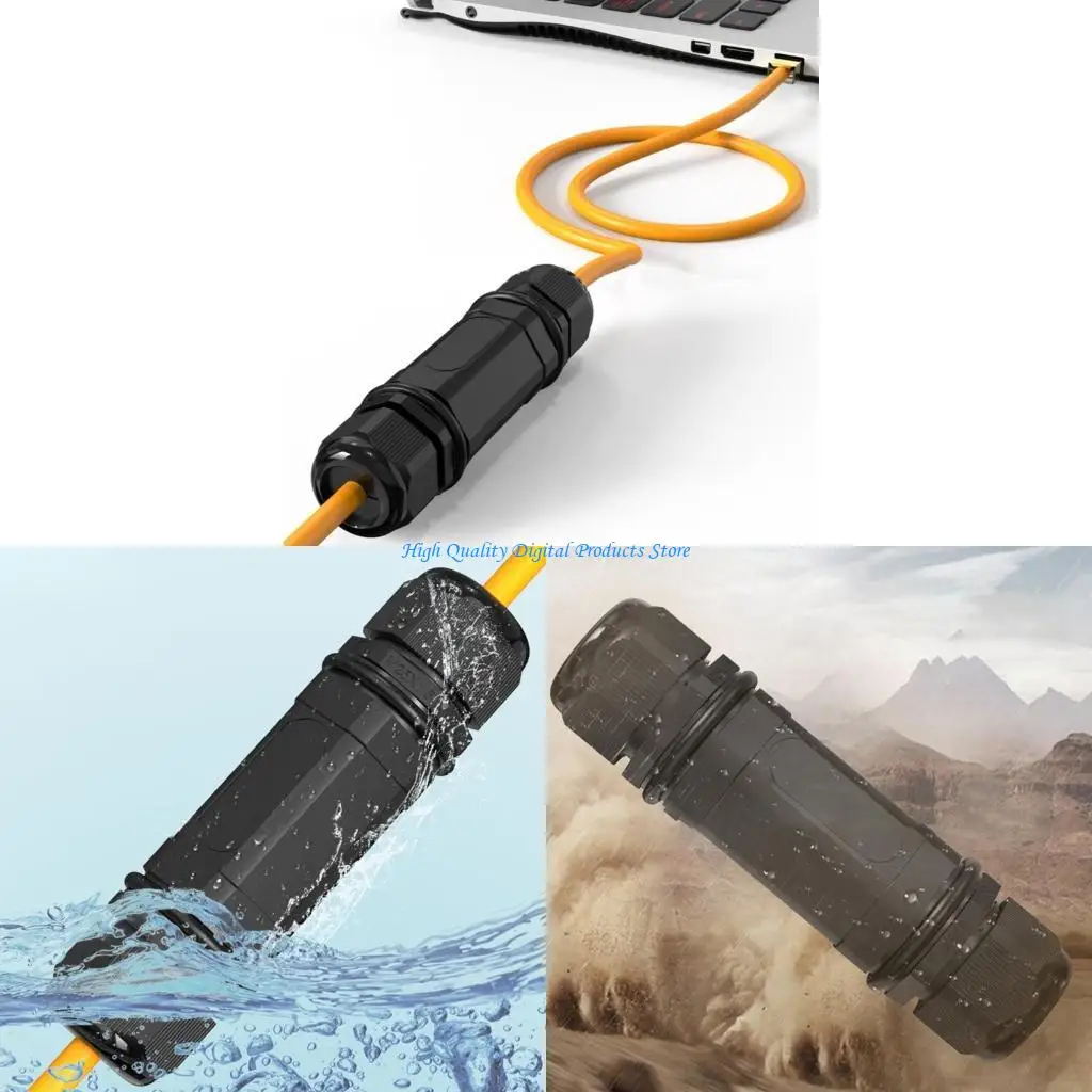 

U2JE Waterproof RJ45 Ethernet Joint Connectors for Harsh Environment Gigabit