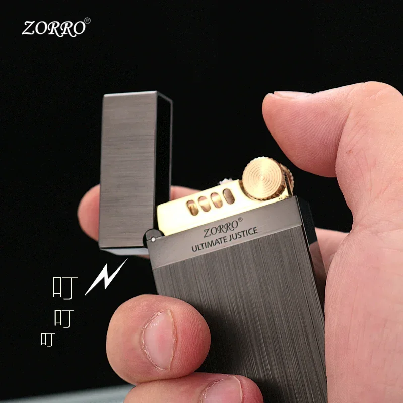 ZORRO Kerosene Lighter Creative Handmade Gift for Boyfriend Cigarette Accessories Loud Sound Steel Tone Grinding Wheel Lighter