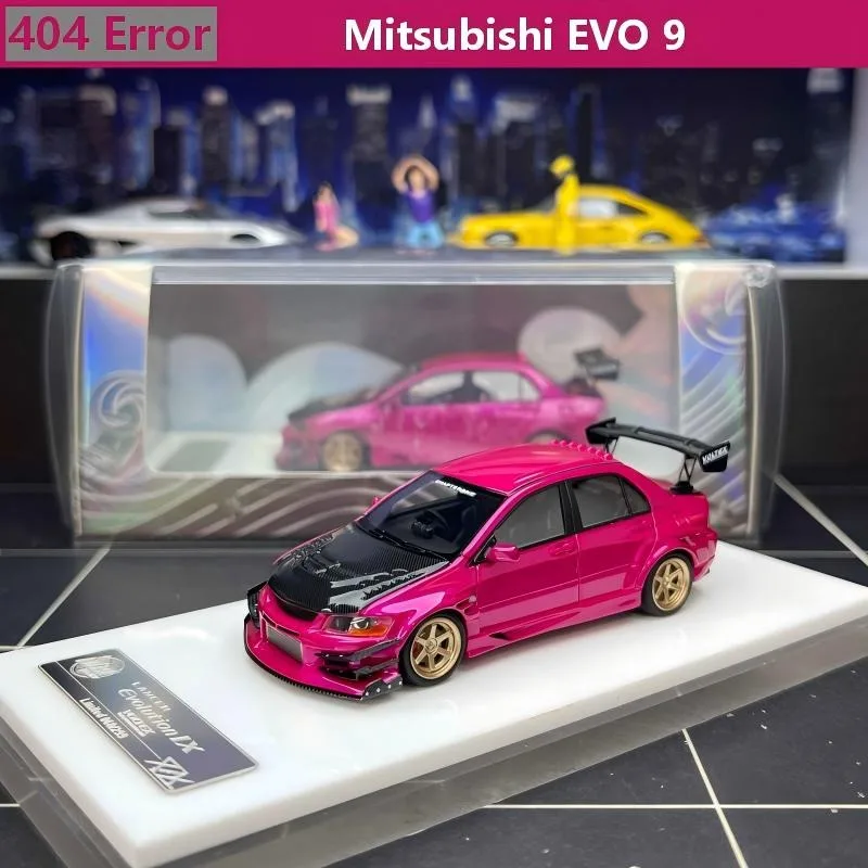 404 Error 1:64 EVO 9 Wide Body Modification Resin Car Static Die Cast Vehicles Collection Model Car Toy Christmas Gift