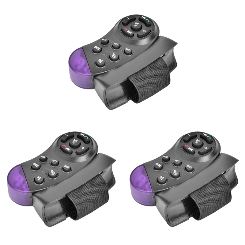 3X Universal Steering Wheel Wireless Remote Control 11 Buttons For Car CD DVD MP5 Player-[A68T]