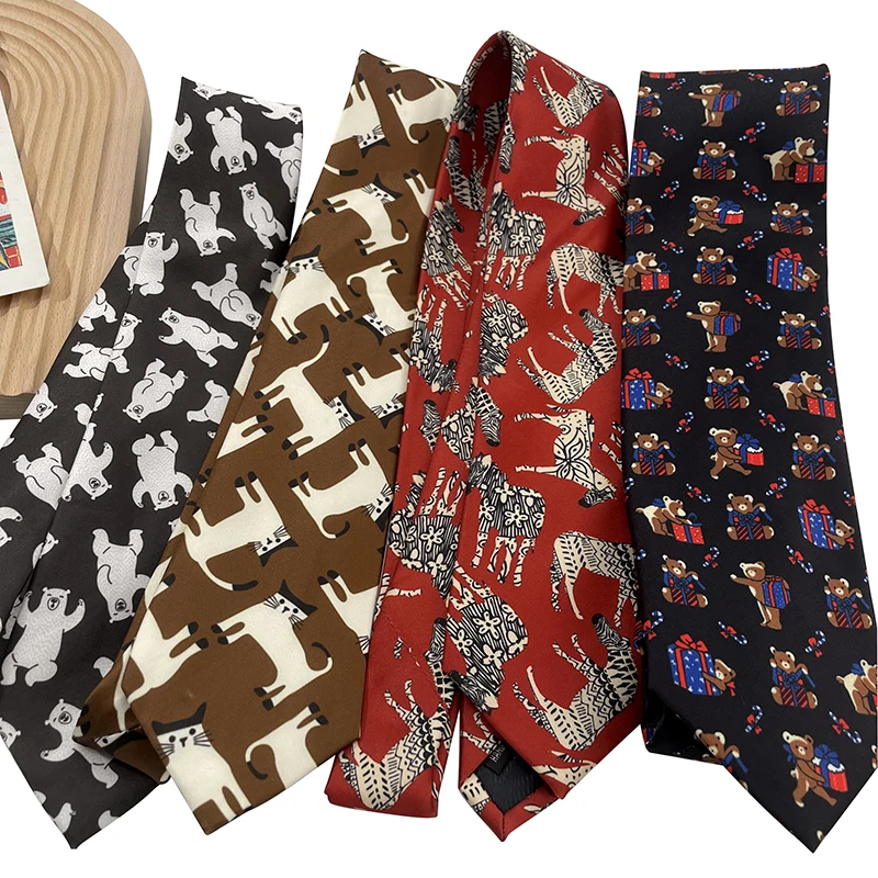 

Индивидуальный трендовый галстук на шею с принтом животных, универсальный красный кот с принтом в стиле ретро, ленивые галстуки для мужчин и женщин, галстук на шею