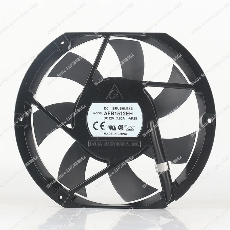 Delta 172X150X25MM DC 12V 3.60A AC EC 17225 17CM Large air volume server Ultra-thin Industrial AFB1512EH cooling fan