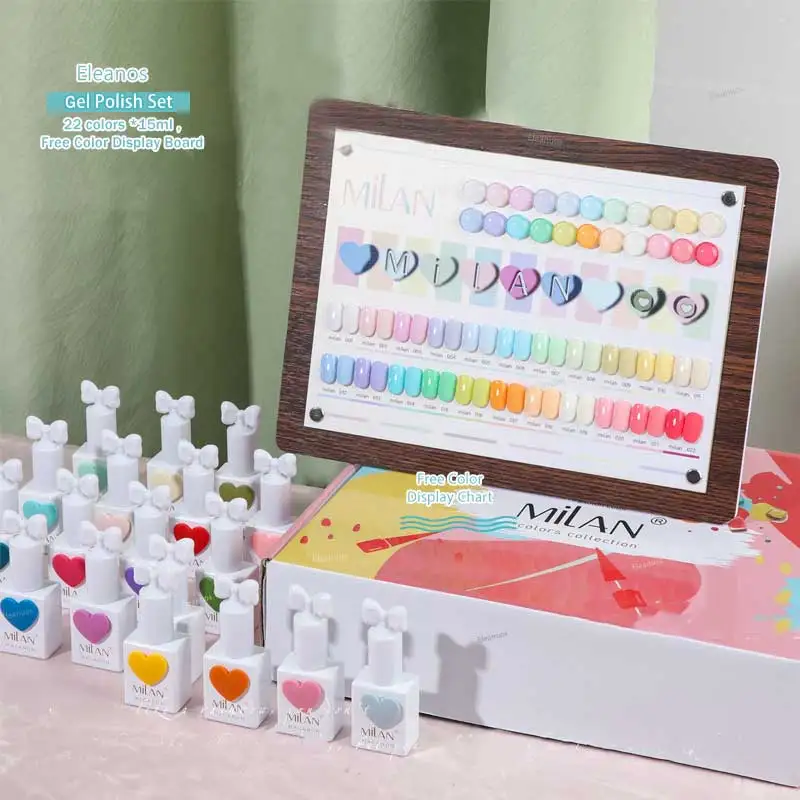 Eleanos Spring Summer 22pcs Mousse Gel Nail Polish Set Soak Off Macaron Color UV LED Varnishes Nail Art 15ml Candy Gel Polish