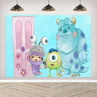 Monsters Inc Photography Backdrop Pixar Monsters University Kids Birthday Decoration Banner Photo Background Decor Props