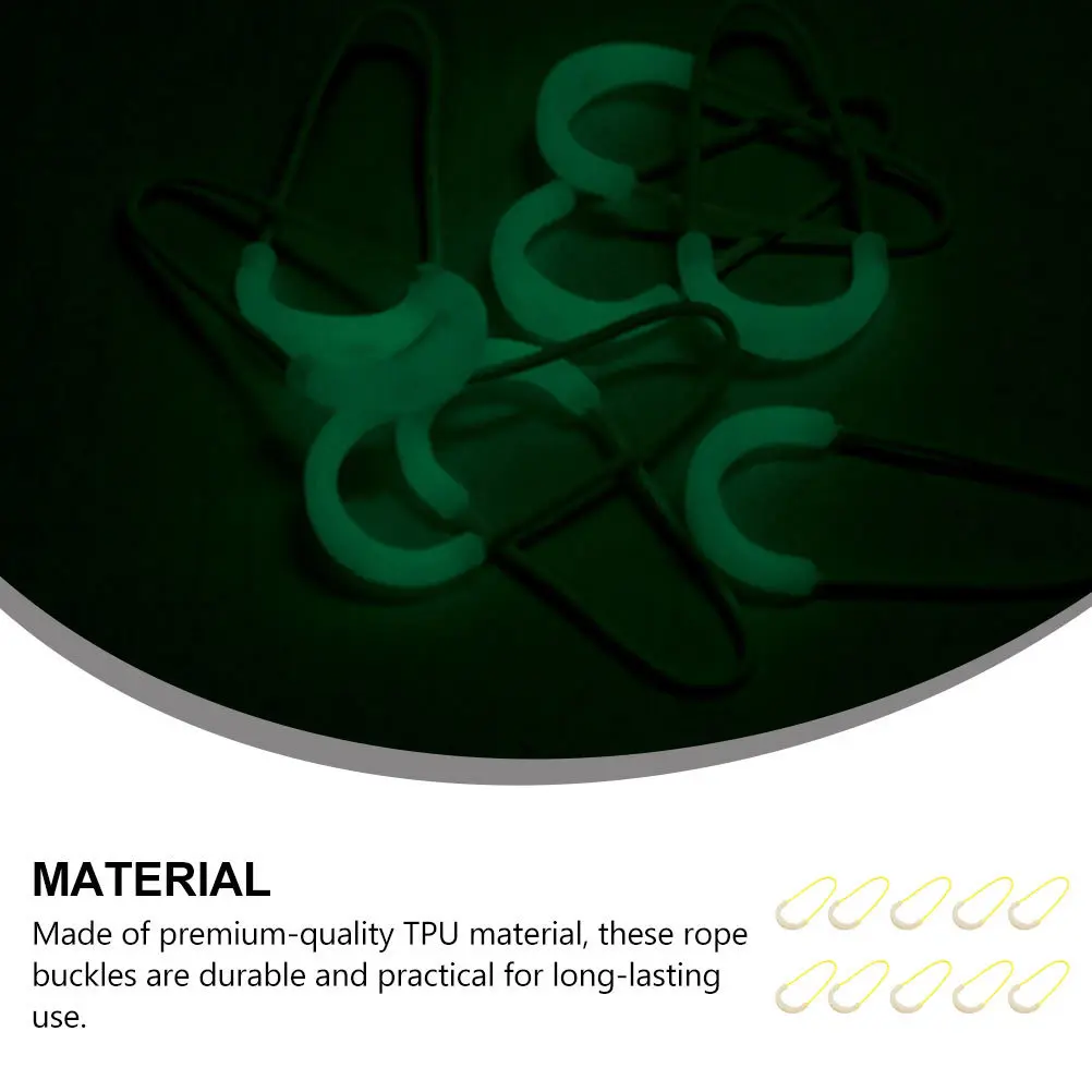 

10Pcs Tent Rope Buckles Premium Tpu Fluorescent Fastener Night Safety Hiking Camping Accessories Tent Rope Buckle