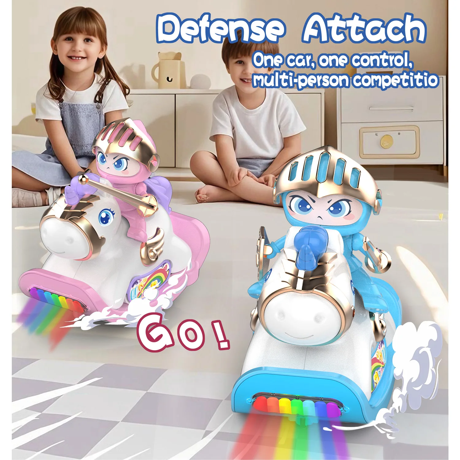 รถม้าไม้บังคับวิทยุ 2.4G ของเล่นแข่งขันสำหรับพ่อแม่ลูก ของเล่นสัตว์โยก RC ของเล่นเด็ก ของขวัญคริสต์มาส