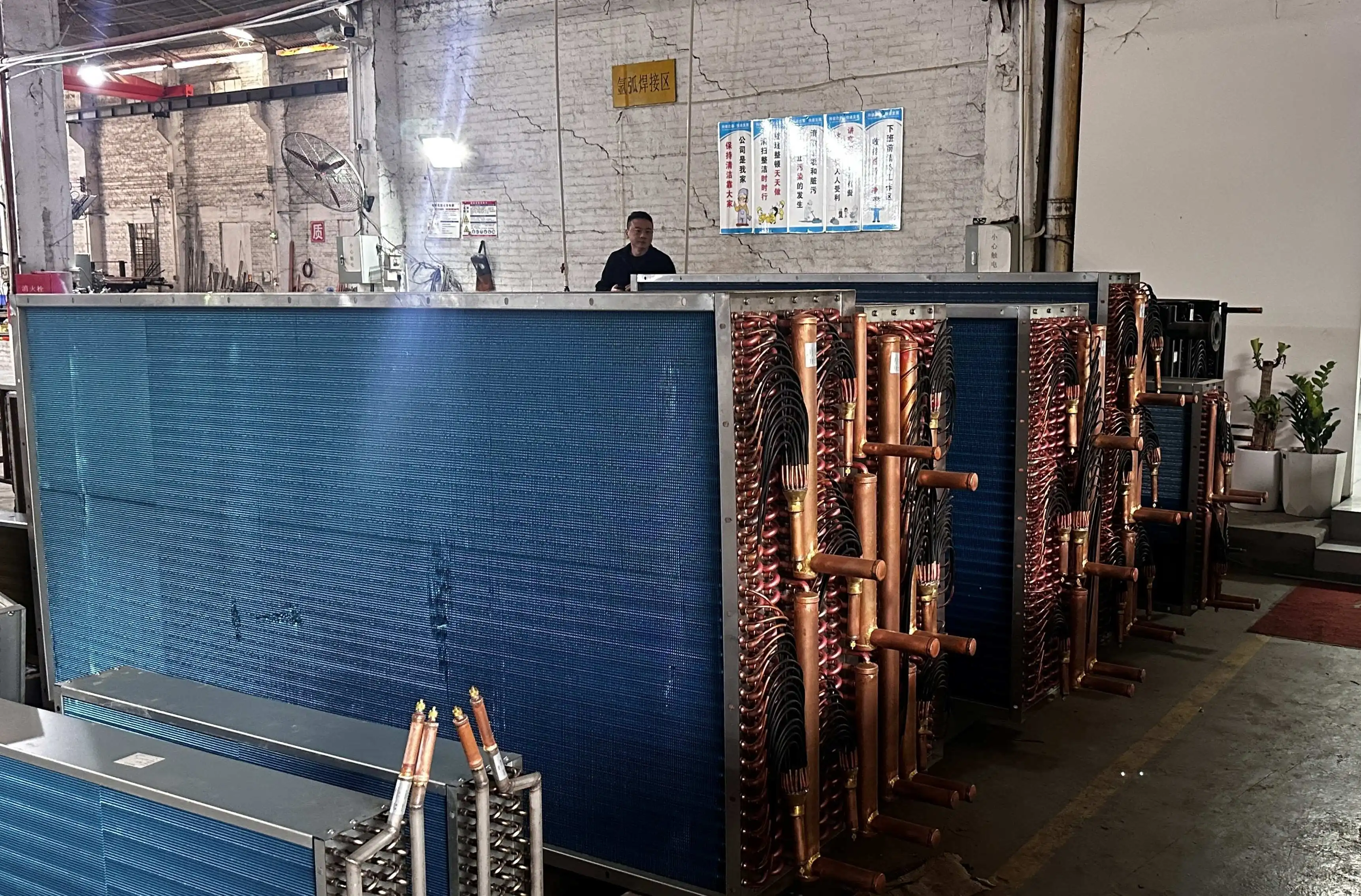 New Industrial Heavy Duty Copper Tube Aluminum Fin High Energy Efficiency Heat Exchanger Evaporator Coil Radiator For Power