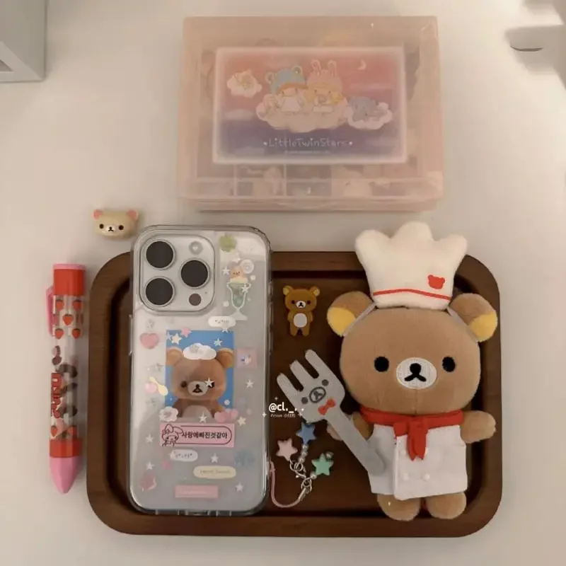 2025 New Kawaii Cute Rilakkuma Phone Case Iphone 15/14/13Pro12/11Xr/xsmax Dustproof Fall Prevention Case Cartoon Gift for Girls