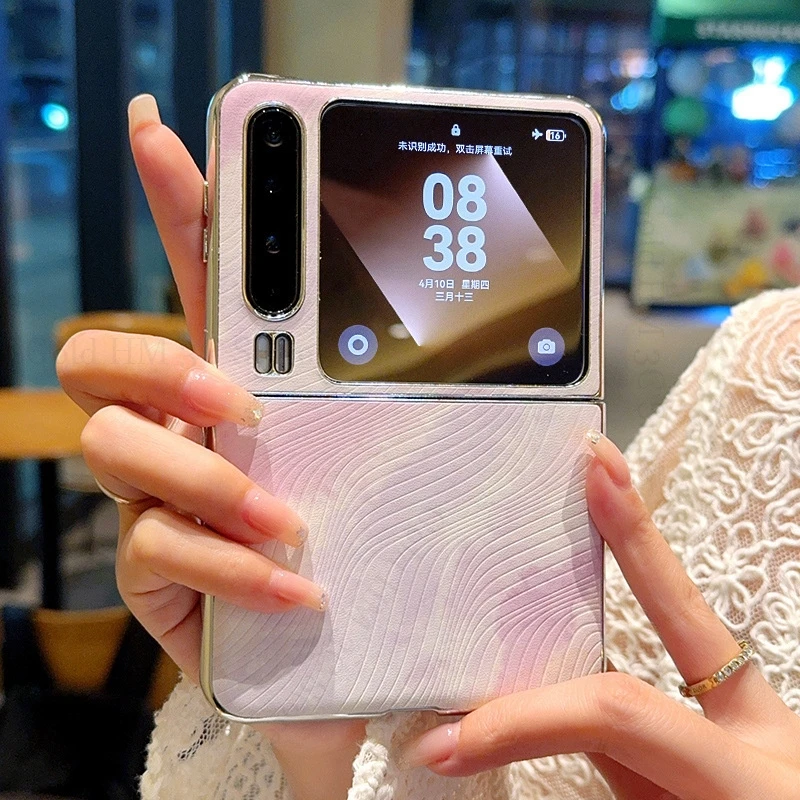 

Gradient Watercolor Leather Phone Case For Huawei Pura X 5G Plating Water Color Flip Shockproof Cover For HUAWEI PuraX VDE-AL00