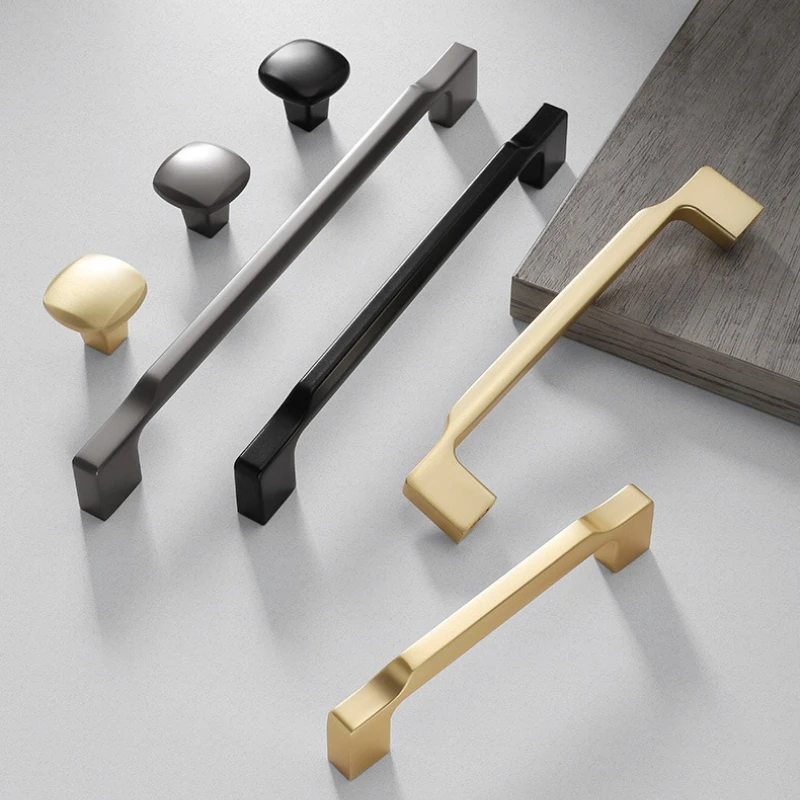 Gold Black Gray Wardrobes Door Handle Zinc Alloy Handles for Cabinets and Drawers Dresser Hardware Fitting Shoe Cabinets Pulls